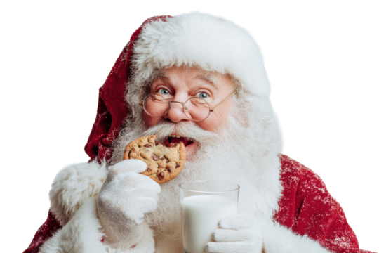 Santa's Favorite Holiday Refreshments Isolated on White Background