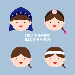 child in hanbok illustration