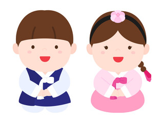 child in hanbok illustration