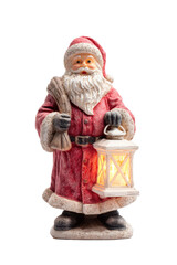 Jolly Santa's Guiding Light Isolated on White Background