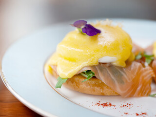 Eggs Benedict on a plate