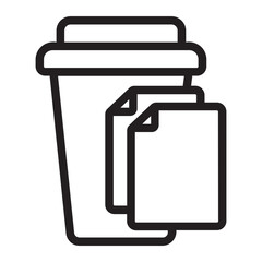 paper bin line icon