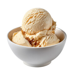 Creamy Vanilla Ice Cream Scoops in a White Bowl on a Clean Background for Delicious Dessert Ideas