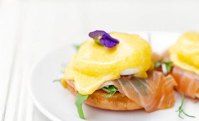 Eggs Benedict on a plate