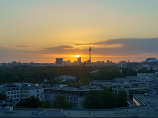 Fototapeta premium sunset over the city