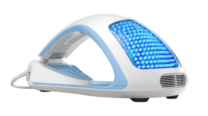 Modern photodynamic therapy device for skin treatments, isolated on a Transparent background, PNG file.