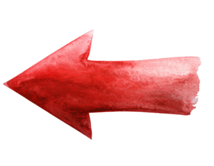  Hand-Painted Red Left Arrow with Watercolor Gradient, Artistic Style