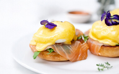 Eggs Benedict on a plate
