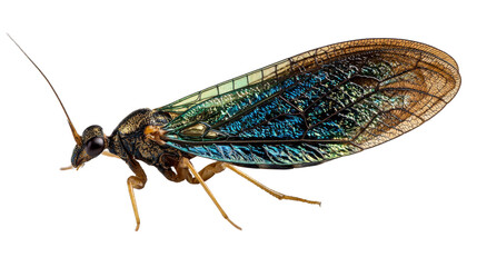 Macro Photography of Insects: Close-up macro photography of insects with fine detail on their wings and textures, isolated on a Transparent background, PNG file.