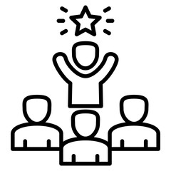 Leadership line icon