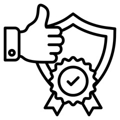 Guarantee line icon