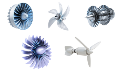 Sets of different turbine technologies isolated.
