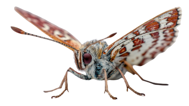 Macro Photography of Insects: Close-up macro photography of insects like bees and butterflies, isolated on a Transparent background, PNG file.