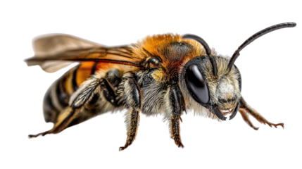 Macro Photography of Insects: Extreme close-up macro photography of insects like bees, butterflies, and ants, isolated on a Transparent background, PNG file.