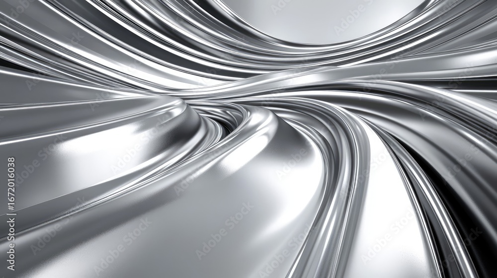 Poster abstract metal curves silver texture background with smooth shiny surface modern design element and 