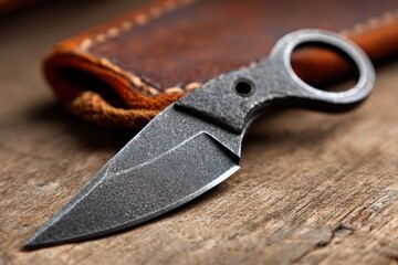 Knife To Neck. Compact Outdoor Tool for Cutting in Isolated Setting