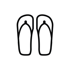 Flip Flop Sandals Icon – Summer Beach Footwear Outline Symbol