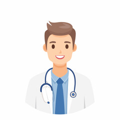 Fototapeta premium Smiling Doctor Icon Healthcare Professional Illustration