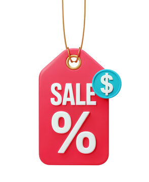 Uncover amazing savings with this vibrant sale tag featuring dollar symbol and percentage discount isolated on png transparent background