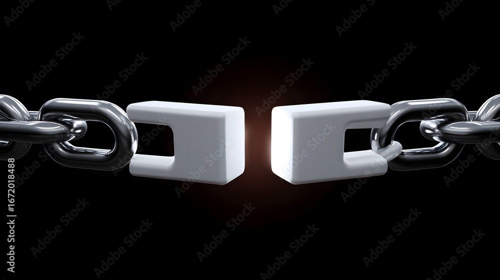Poster secure digital lock and chain symbolizing online security