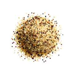 Gourmet Spice Blend Explosion Close-up of Colorful Peppercorns, Seeds, and Grains