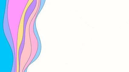 ABSTRACT FLAT BLUE ORANGE PURPLE PINK COLOR BACKGROUND WITH HANDDRAWN ORGANIC SHAPES WAVY DESIGN VECTOR TEMPLATE FOR WALLPAPER, COVER DESIGN