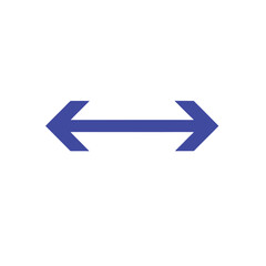Blue Vector silhouette of a left and right  arrow direction