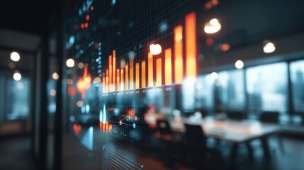 Close-up advertising presentation screen with glowing campaign visuals