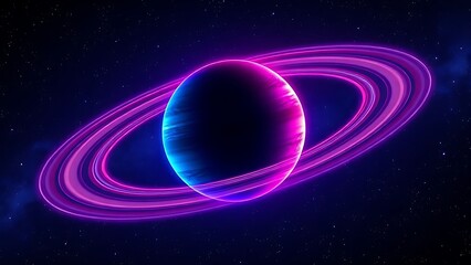 A colorful planet with glowing rings floating in deep space, evoking cosmic wonder and mystery.