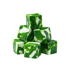 Stack of Cubes of Green Herb Cheese