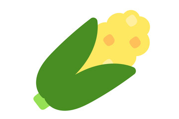 皮付きのとうもろこしのかわいいイラスト