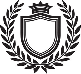 Elegant crest with laurel wreath and crown, symbolizing achievement