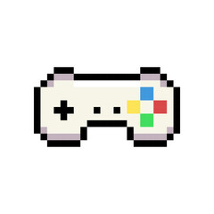 Pixel Art Game Controller Icon Isolated on White © dwikisatya