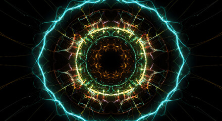 Abstract Light Tunnel with Digital Symmetry