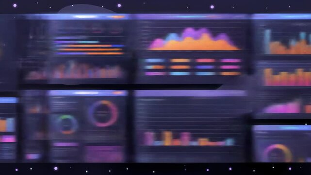 Colorful Data Visualizations on Dark Background - Powered by Adobe