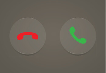 Decline and Answer Call 3d Icons phone call buttons illustration