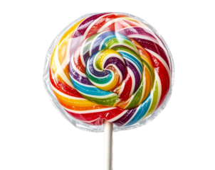  Candy Lollipop in Wrapper with Twisted Stick, isolated on transparent background