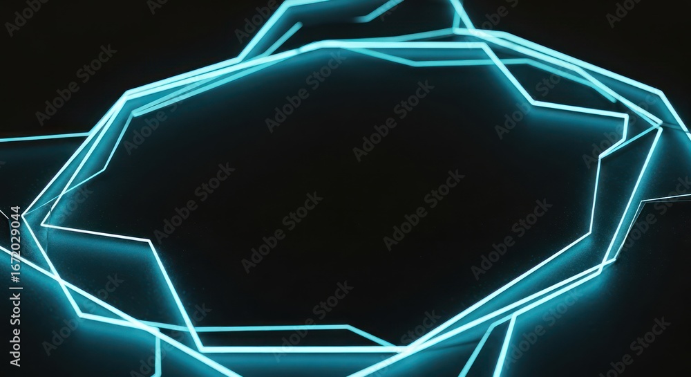 Aufkleber abstract luminous frame design with technological edges for presentations background