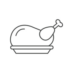 Turkey chicken  thinline icon , vector, pixel perfect, illustrator file 
