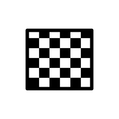 A vector illustration of a black and white checkered chessboard for a game of strategy