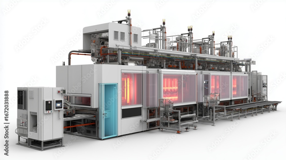 Poster advanced machines in a plant, emphasizing high-temperature processing capabilities.