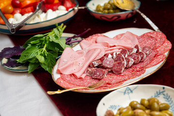 Delicious italian charcuterie platter