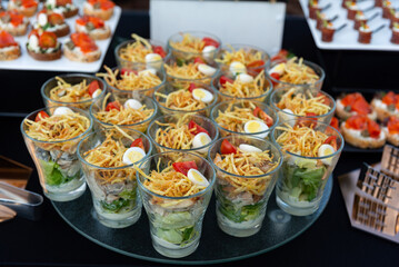 Elegant cocktail party appetizers display