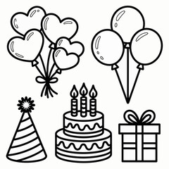 set of birthday icons