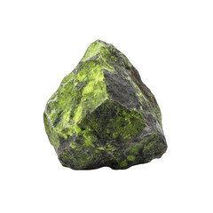 Irregular, vibrant green stone specimen.  Rough,  faceted surface