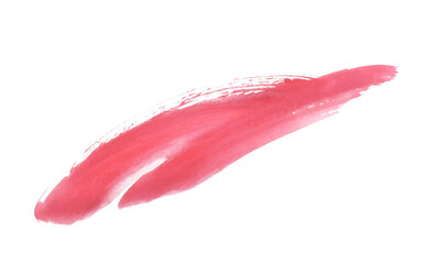 Red watercolor paint brush stroke isolated on transparent background. art and watercolor painting concept.
