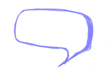 Hand drawn empty speech bubble shape color pencil on transparent background for design in your work business concept.