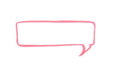 Hand drawn empty speech bubble shape color pencil on transparent background for design in your work business concept.