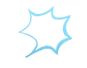 Hand drawn empty speech bubble shape color pencil on transparent background for design in your work business concept.