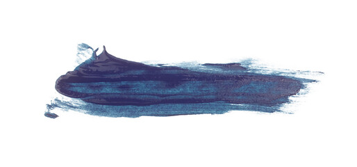 Dark Blue watercolor paint brush stroke isolated on transparent background. art and watercolor painting concept.